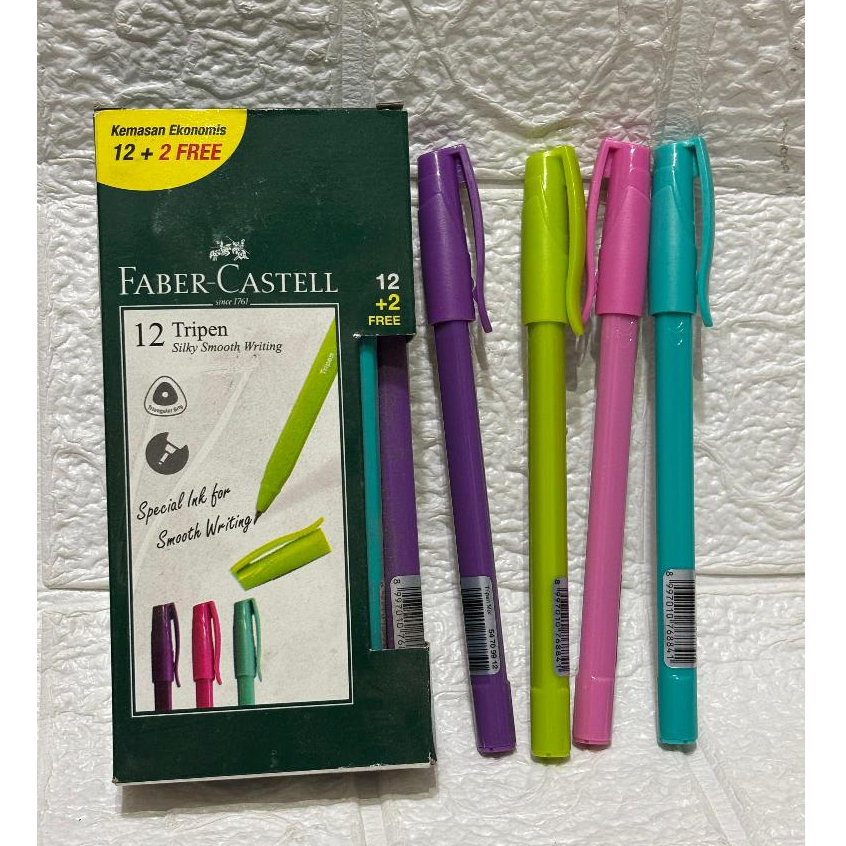 

Pena Faber Castell Tripen 0,7 mm 1 Kotak Isi 12 + 2 Pena