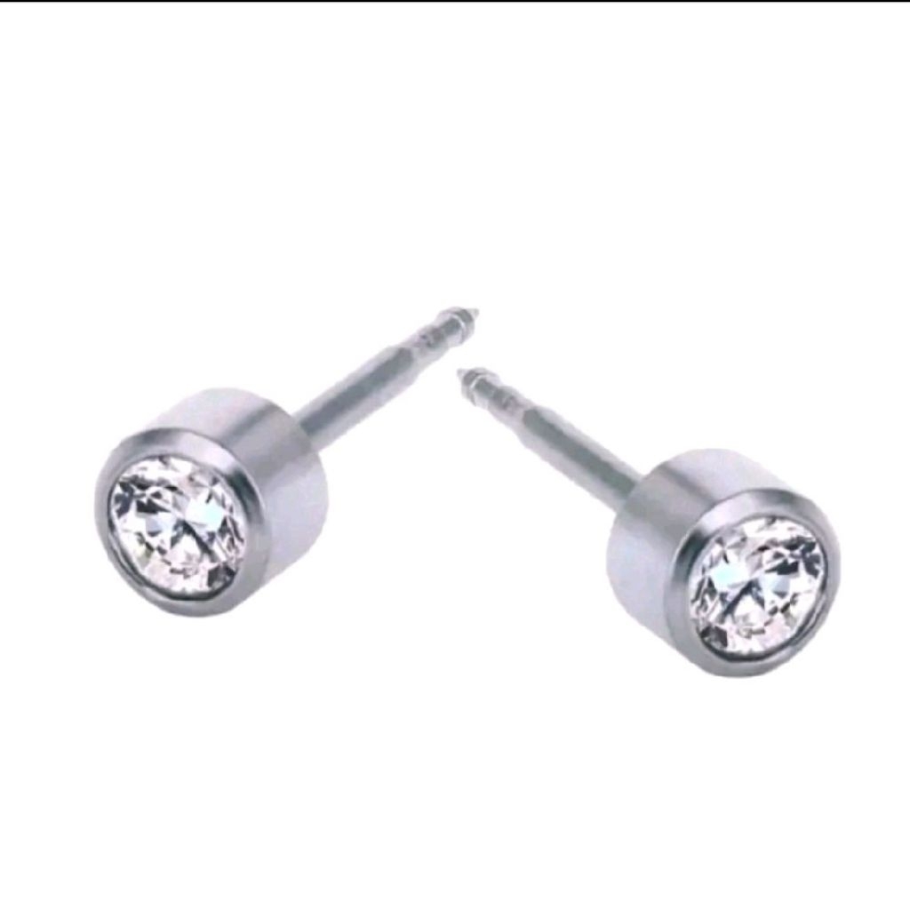 Anting Tusuk Stainless Steel Stud /Anting Permata Giwang
