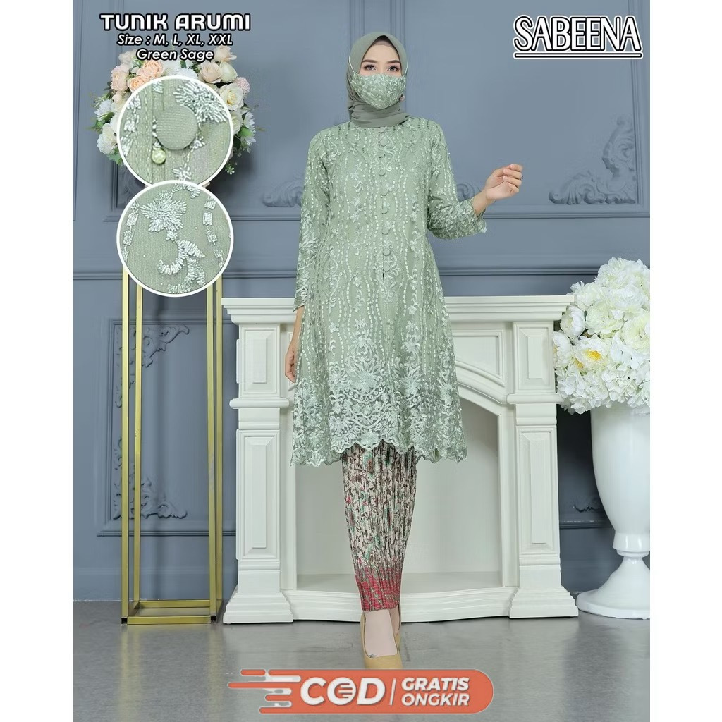 Setelan Kebaya Tunik Kancing depan busui/kebaya tunik brokat/Kebaya Tunik Busui/Kebaya Modern