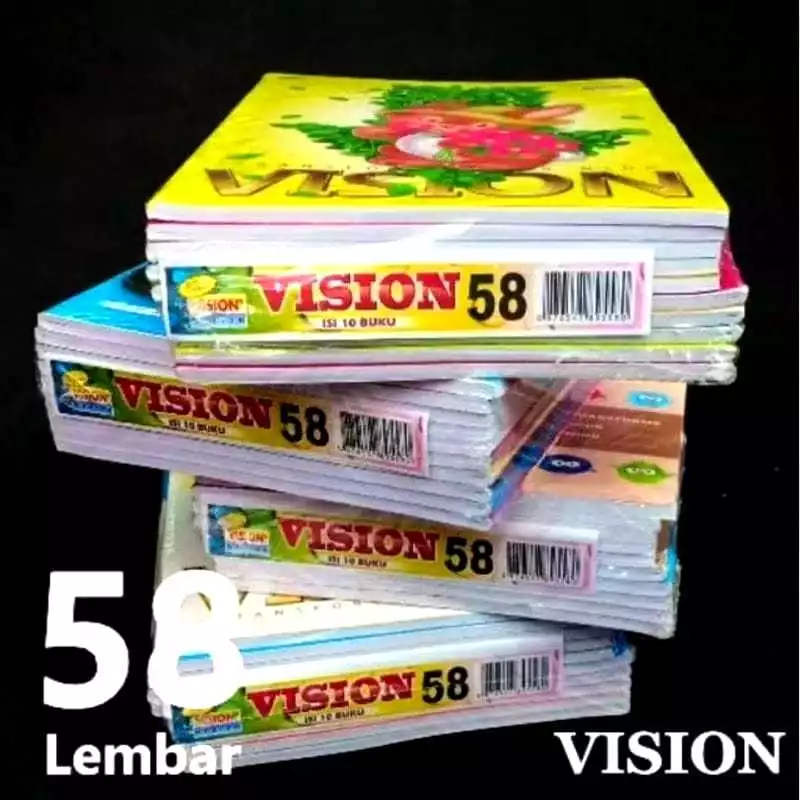 

Buku Tulis VISION 58 dan 38 Lembar 1 Pack isi 10 Buku