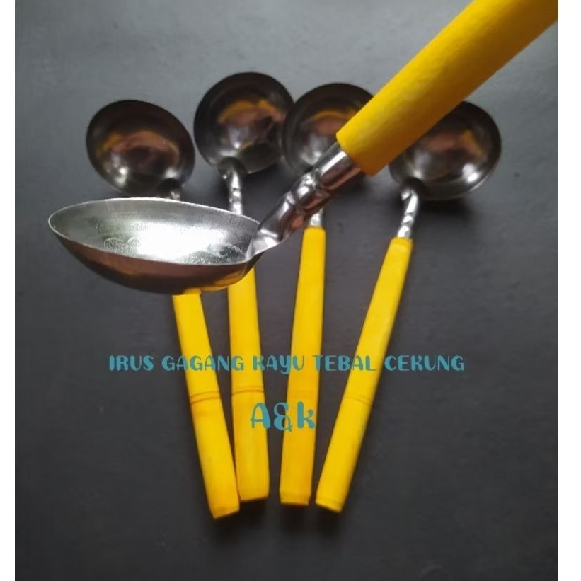 IRUS GAGANG KAYU TEBAL / IRUS STAINLISS GAGANG KAYU MURAH / IRUS GAGANG KAYU TEBAL CEKUNG/ IRUS SAYU
