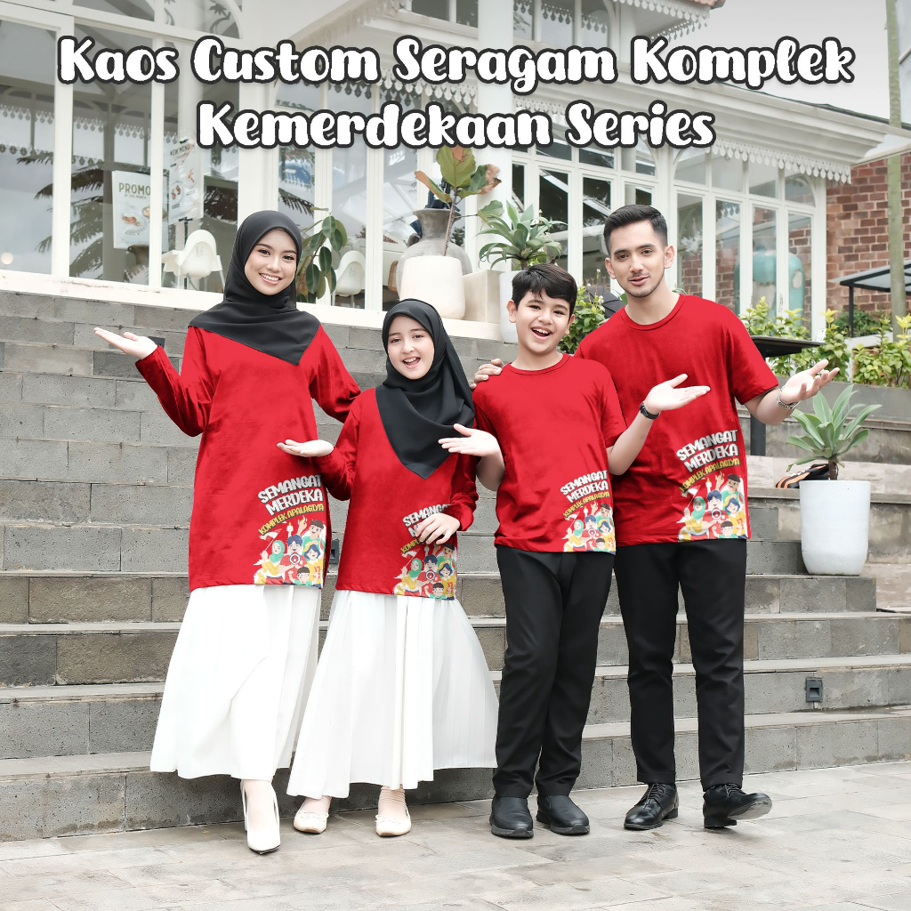 Kaos Custom Agustusan Seragam Komplek Lengan Panjang Pendek