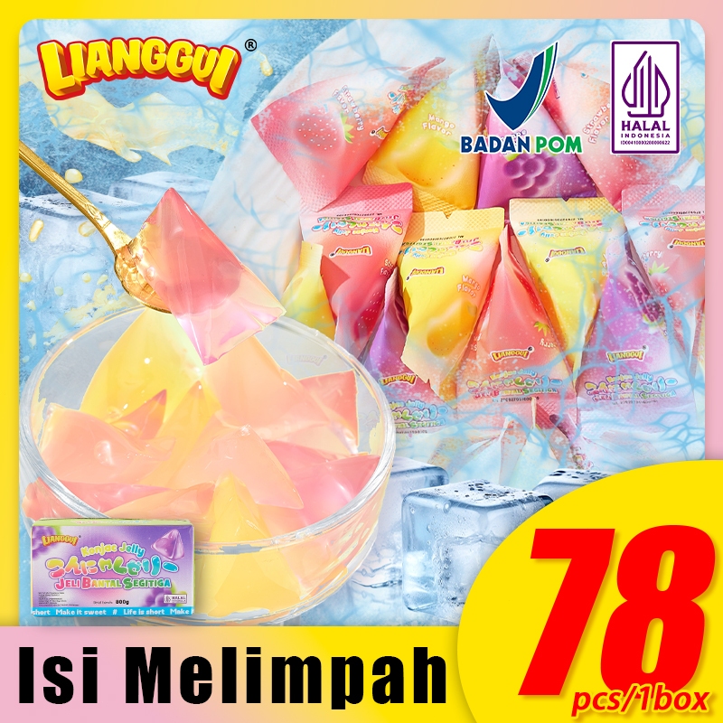 

LIANGGUI 78pcs Konjac Jelly Segitiga HALAL 3 Rasa Buah Segar Cemilan Sehat Viral Snack Diet & Ngemil