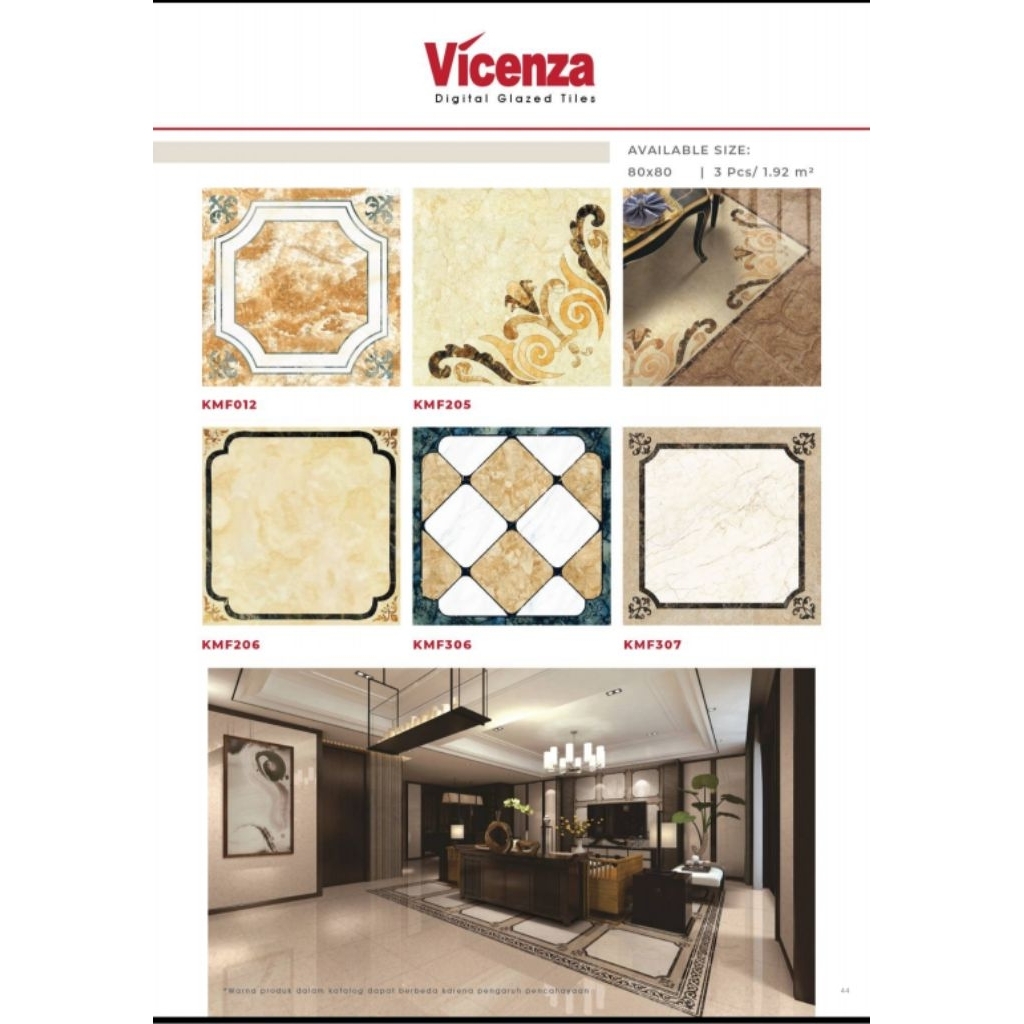 GRANIT MEREK VICENZA TYPE DIGITAL GLAZED TILES KMF012, KMF205, KMF206, KMF306, KMF307 UKURAN 80X80