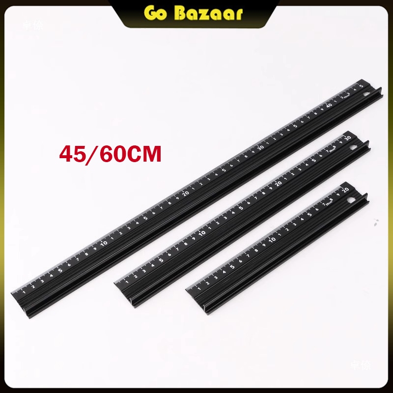 

Penggaris Lurus Aluminum Alloy Multifungsi Anti Slip Untuk Pengerjaan Marking Safety Cutting Ruler 45CM 60CM