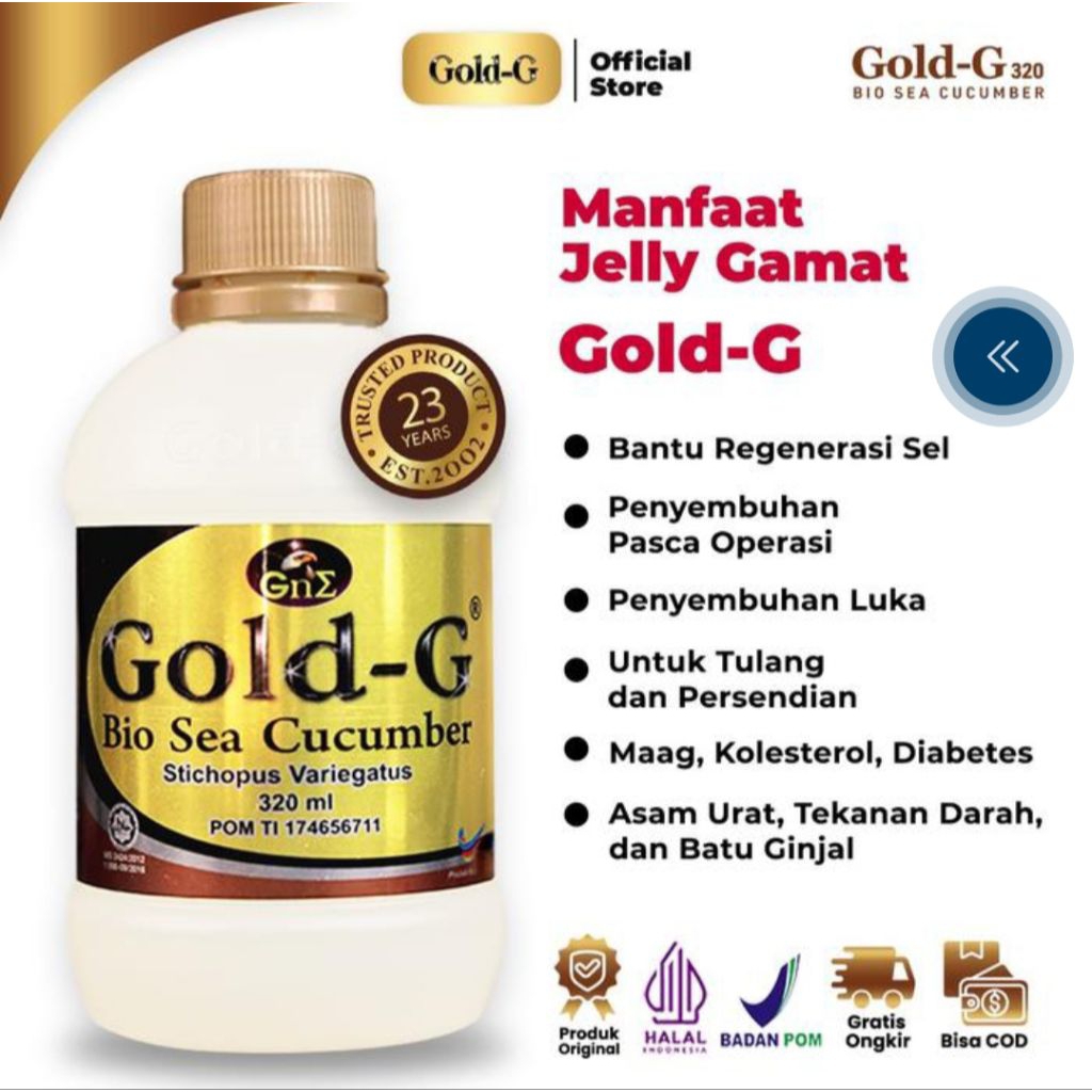 Gold G Original 320 ml ~ Jelly Gamat Gold G Asli