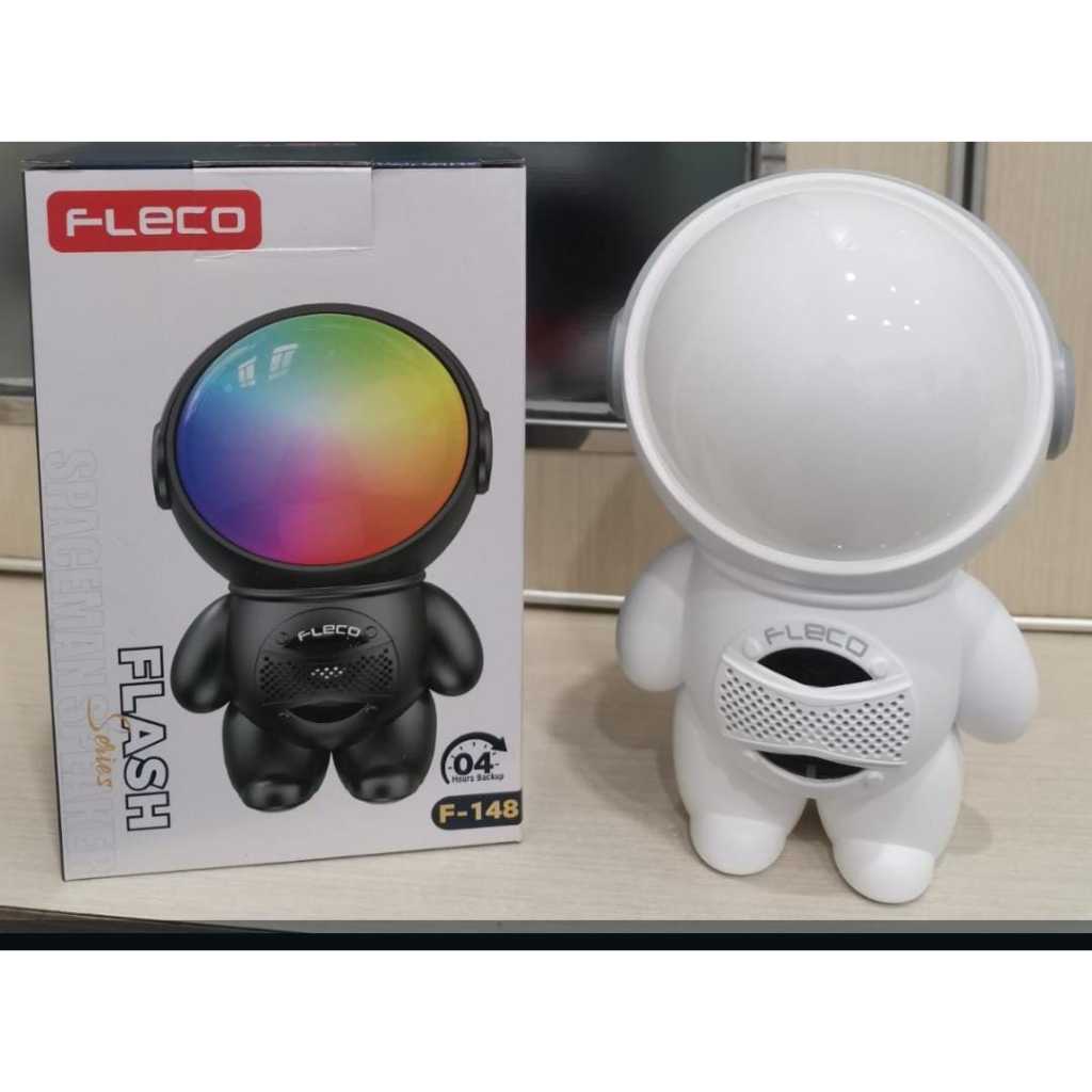 Speaker Astronot RGB Bluetooth TWS Radio FM USB SD Card Fleco F-148 Astronot Putih / Hitam / Speaker