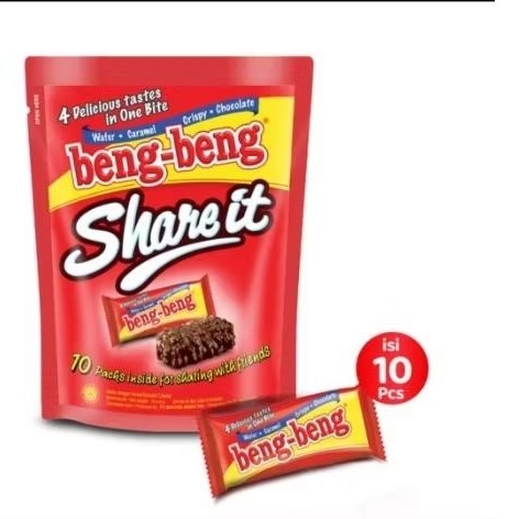 

BENG BENG SHARE IT WAFER COKELAT POUCH ISI 10 PCS X 8GR