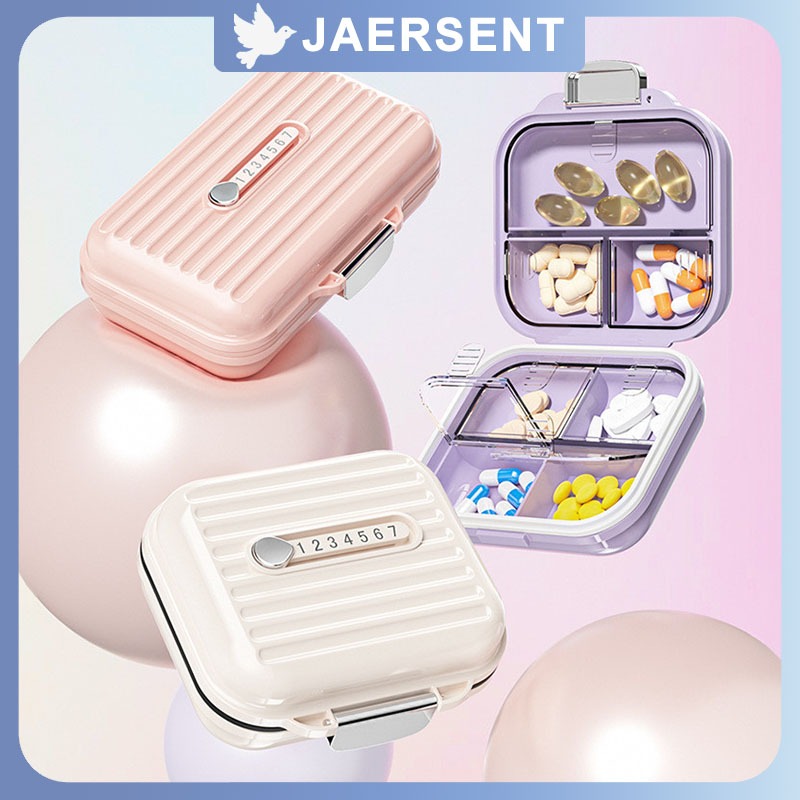 Tempat Kotak Obat Pill Box Portable Pill Box Mini Segel penyimpanan perhiasan Travel Case Daily Pill