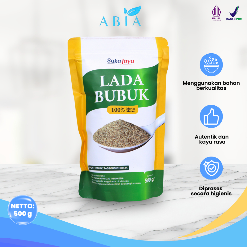 

Lada Putih Bubuk Saka Jaya 500 Gr 100% Merica Murni Bumbu Dapur Premium