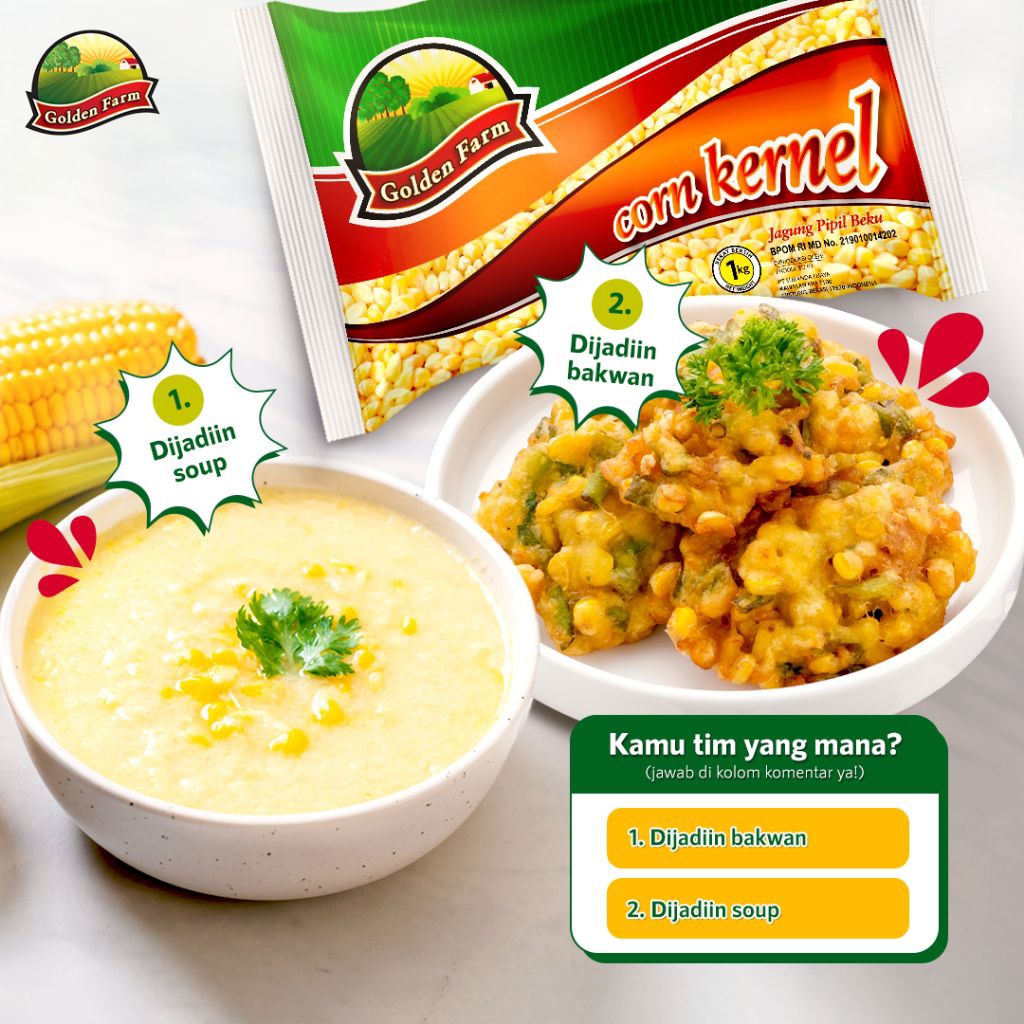 

Jagung Manis Pipil 500g Halal | Golden farm Corn Kernel Frozen