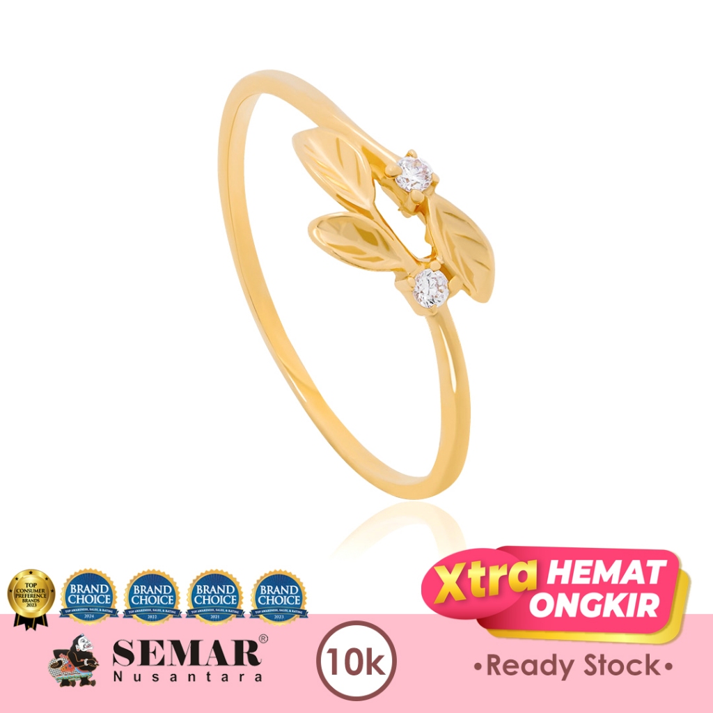 Cincin Emas Clarina Leaf Gold 10K Semar Nusantara