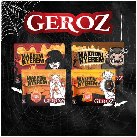 

Geroz - Makroni Nyerem - Rasa BBQ , Pedas Dan Keju Pedas Maut