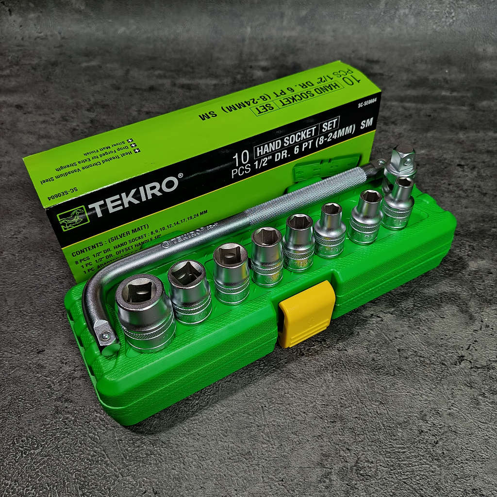 Kunci Sok Shock Sock Set 10 Pcs Tekiro 8 - 24 Mm - Kunci Sok Set Lengkap / Kunci Sok Tekiro Lengkap