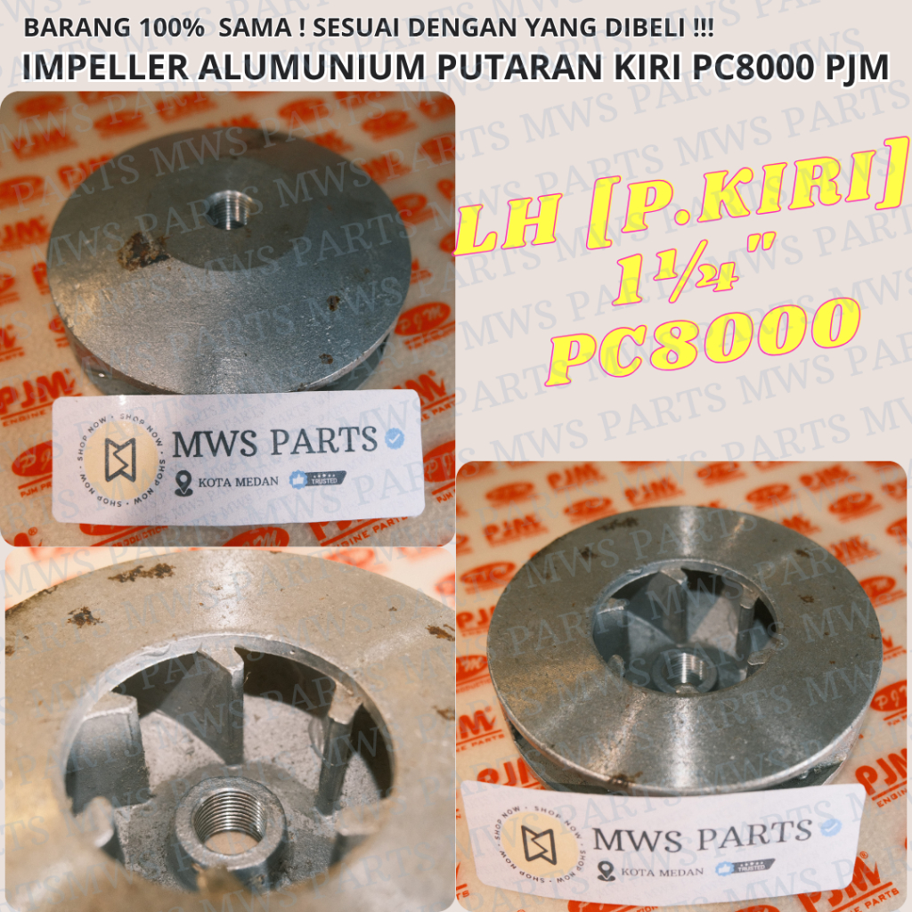 IMPELLER PC8000 PUTERAN KIRI 11/4" IMPELER POMPA AIR IMPELLER WATER PUMP PC8000 POMPA KEONG MESIN WA