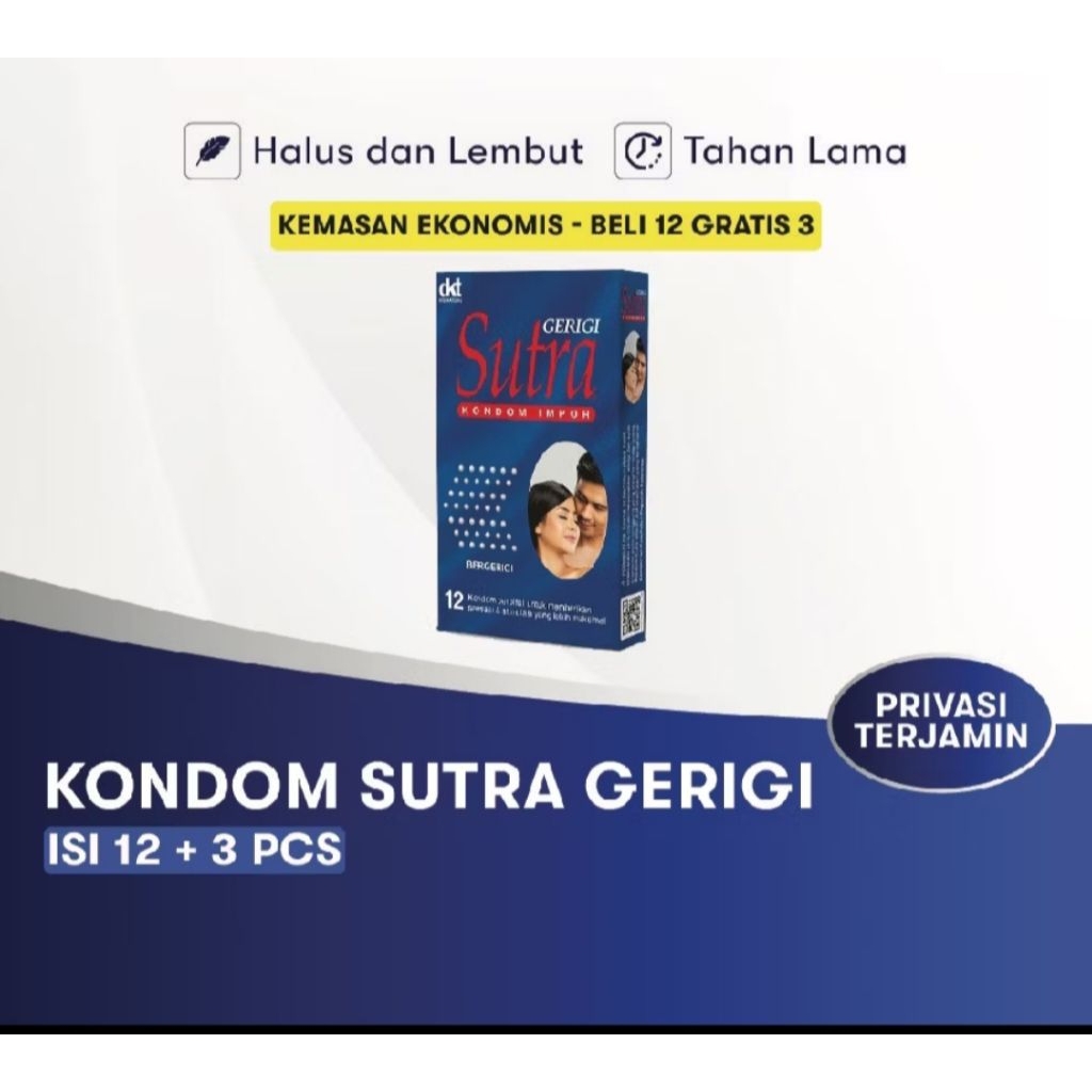 Kondom Sutra Biru ( Bintil ) 1box isi 12+3 / Condom Sutra Biru