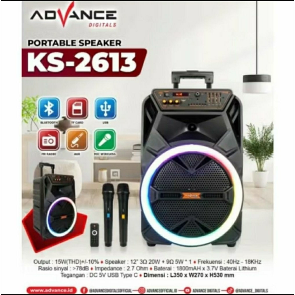 Speaker aktif 12 inch advance KS 2613