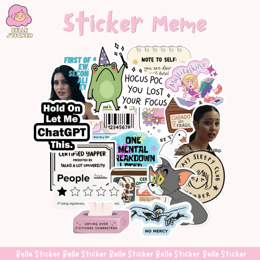 

Stiker Lucu Meme Parody 8cm Humor Typo Logo Untuk Case HP Laptop Helm Tumbler Anti Air Handphone 1