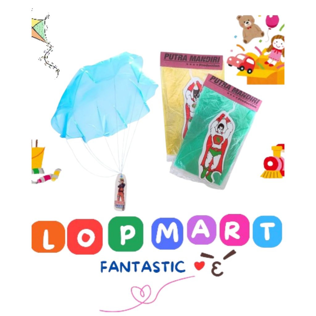Mainan Parasut Terjun Payung Plastik Jumbo / Mainan Jadul Plastik Parasut Terbang