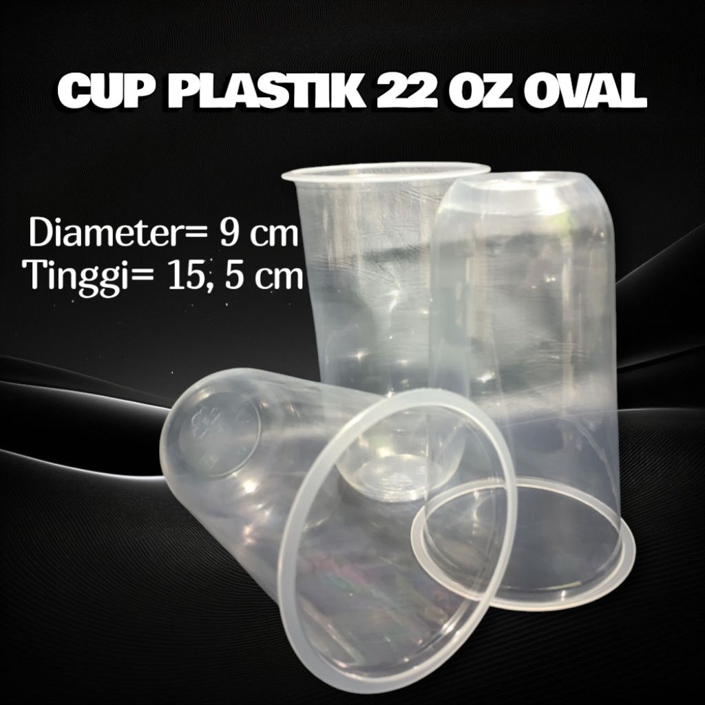 Gelas es/Gelas seal/Cup Plastik 22 oz Oval