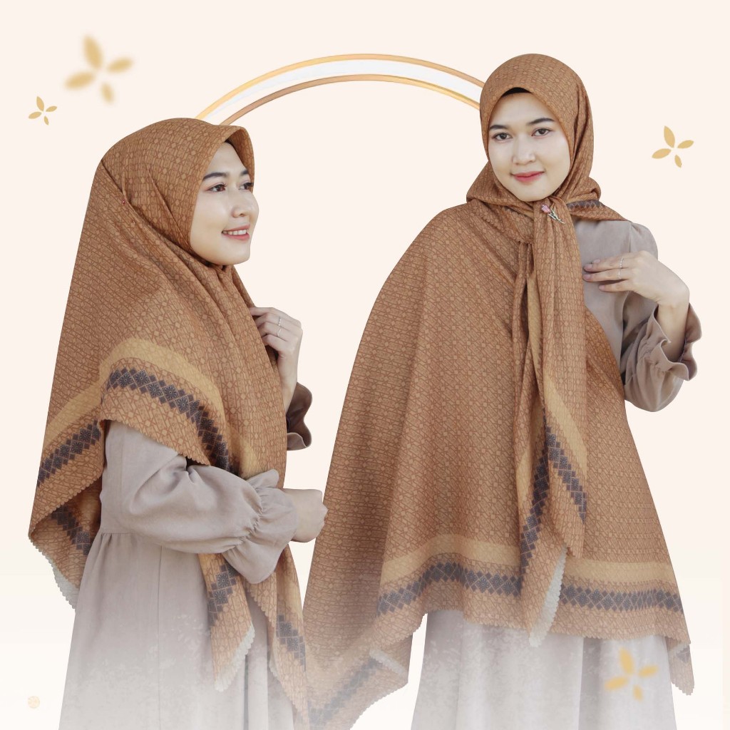 Hijab Jumbo | Kerudung Segi Empat Motif | Jilbab Syar'i Raqeema Series