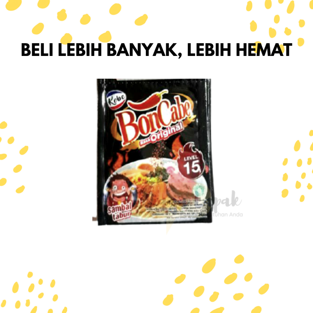 

BonCabe Cabai Tabur Lv 15 SACHETAN 1 PCS Bubuk Cabe Kobe [BELI BANYAK LEBIH MURAH]