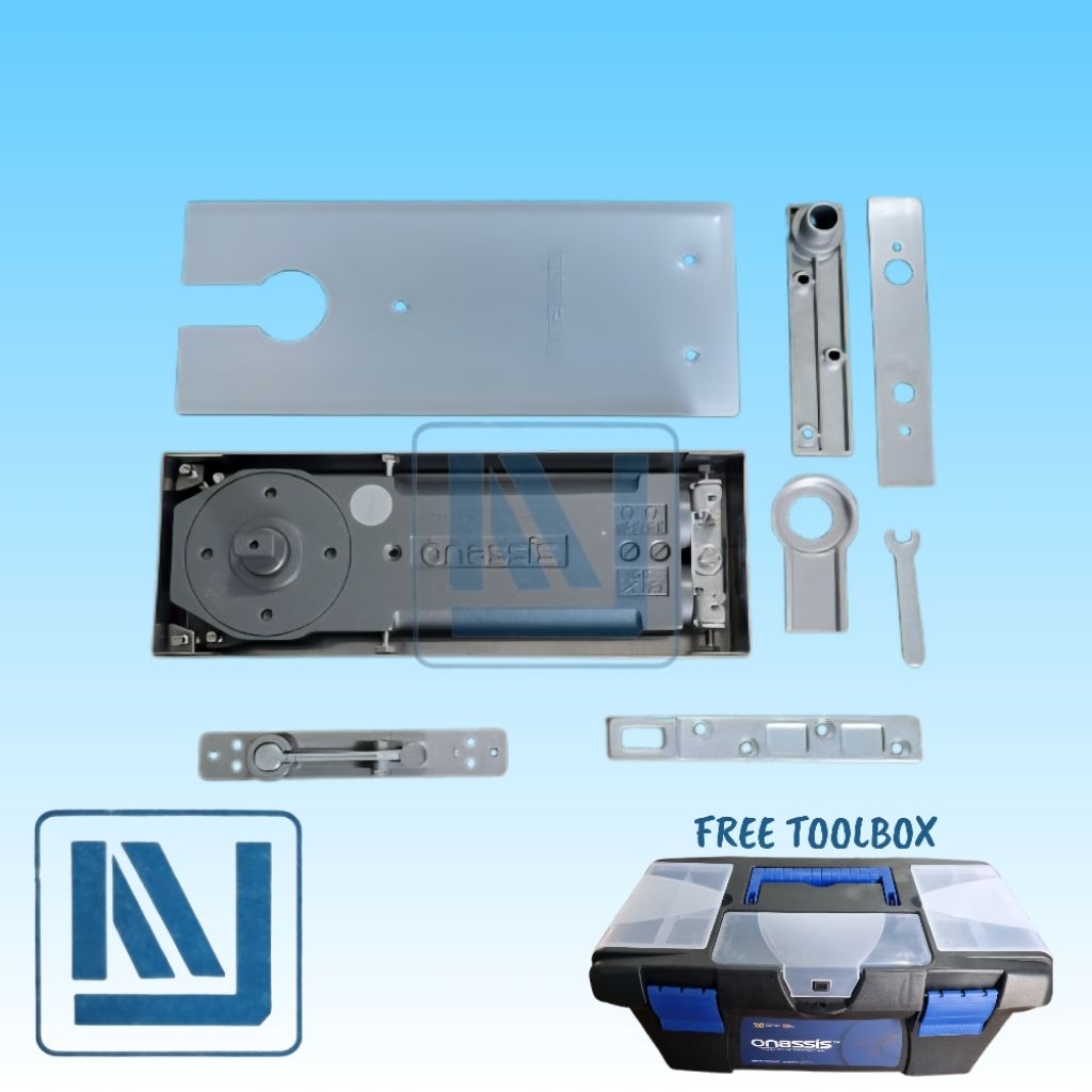 Floor Hinge Onassis FH 84 Next G EN-3 Fullset Engsel Tanam Pintu Kaca Free Tumbler