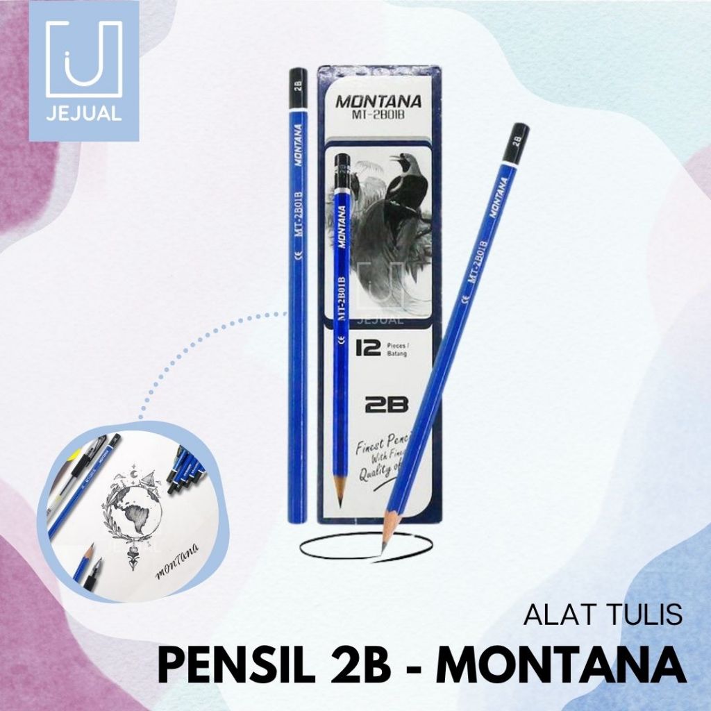 

PENSIL 2B Montana MT-2B01B Pensil Biru Pensil Ujian Lulus Uji (1pcs)