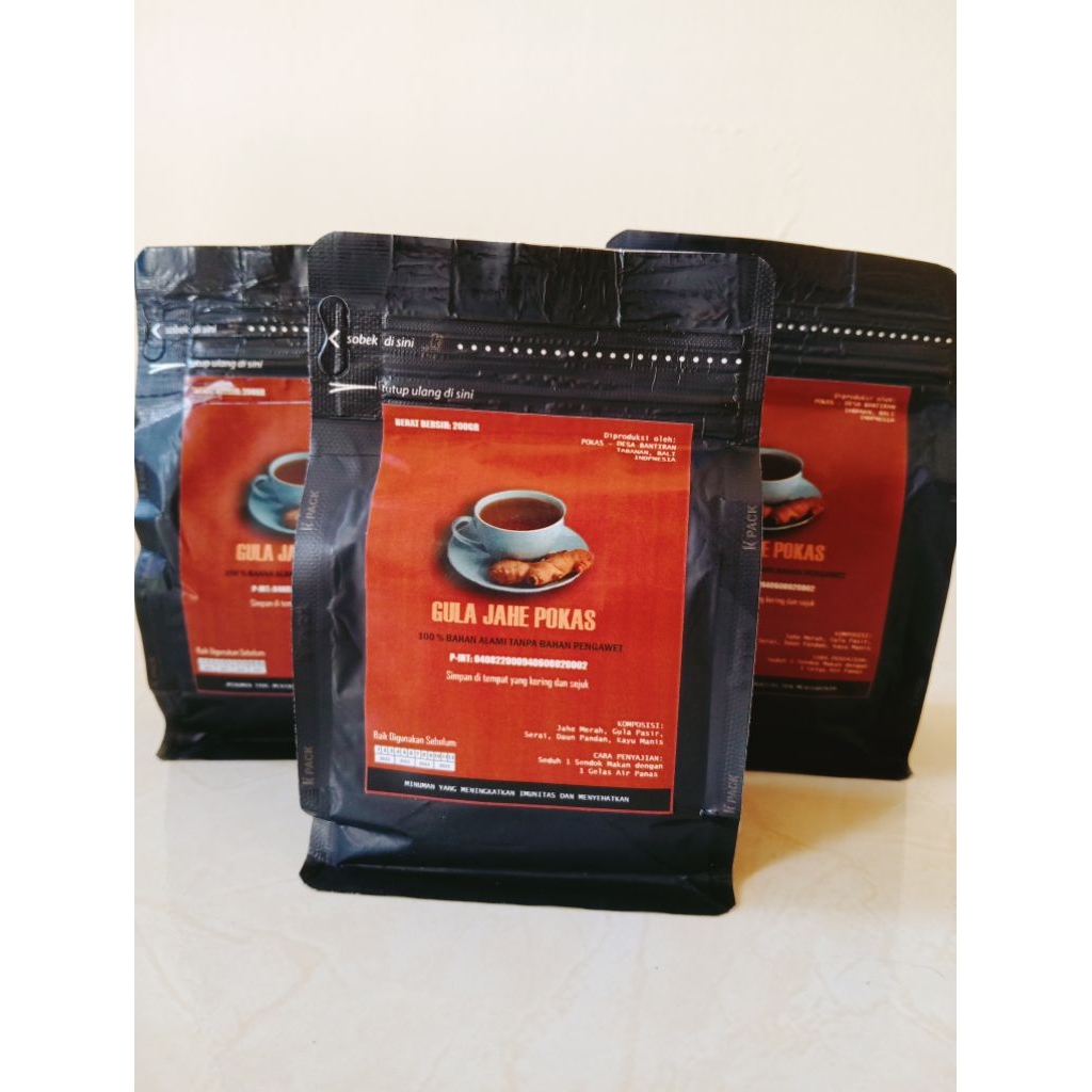 

POKAS GULA Jahe Merah 100% Bahan Alami Tanpa Bahan Pengawet // berat 200gram