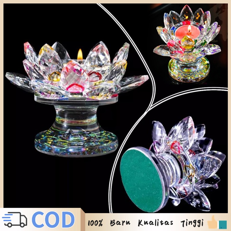 Tempat Lilin Bunga Teratai Tempat Lilin Cantik Tempat Lilin Teratai Kristal Kaca