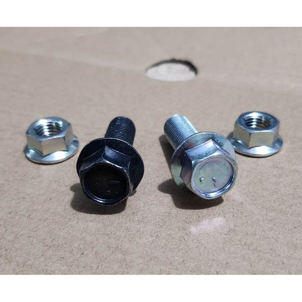 Set Baut Mur Flange M10x30 Kunci 14 Full Drat / Baut Topi 14 panjang 3cm Set Mur Flange