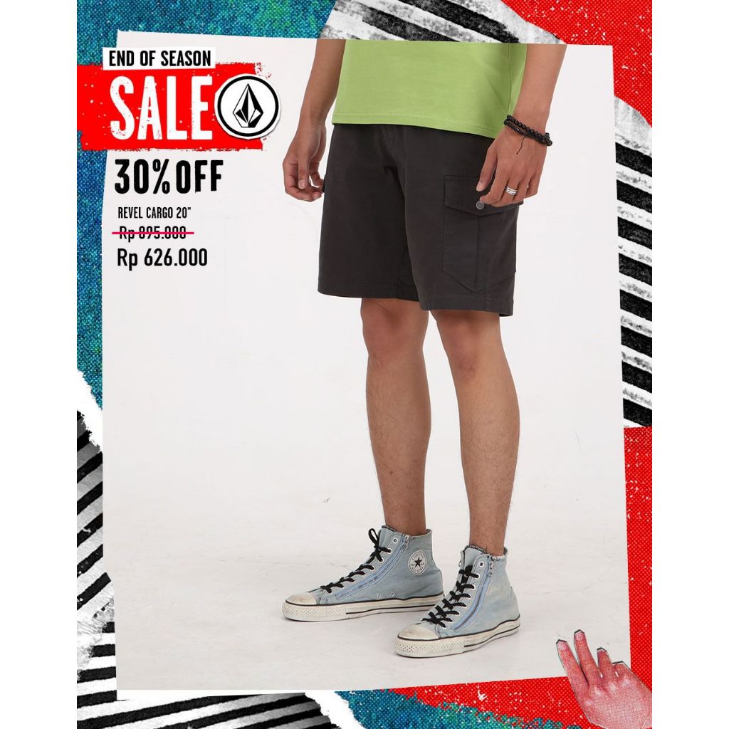 RAYSURF VOLCOM SALE CELANA PENDEK PRIA 340103552 ORIGINAL