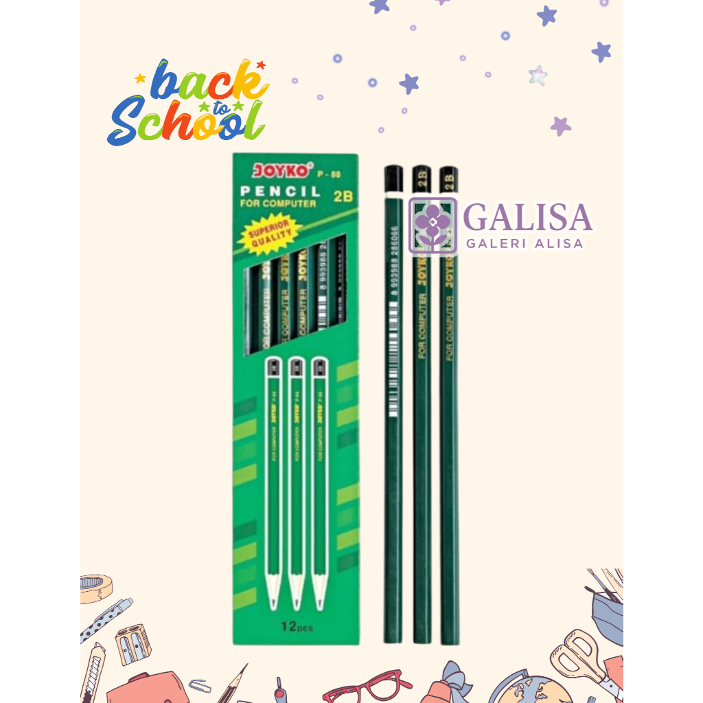 

Pensil Joyko 2B P-88 | Lulus Ujian Komputer | Isi 12 pcs | Hexagonal Grip | Ukuran 17.7 cm