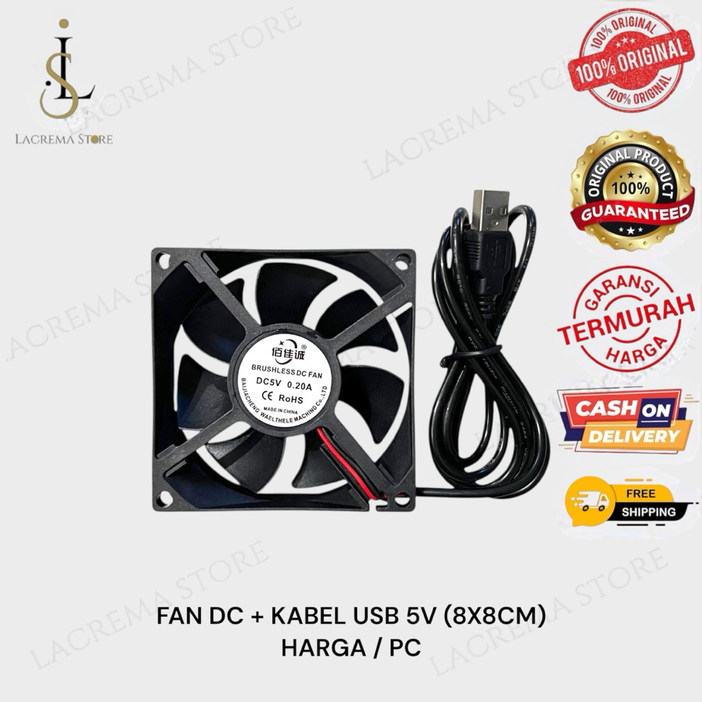 FAN USB 8CM DC 5 VOLT KIPAS USB STB