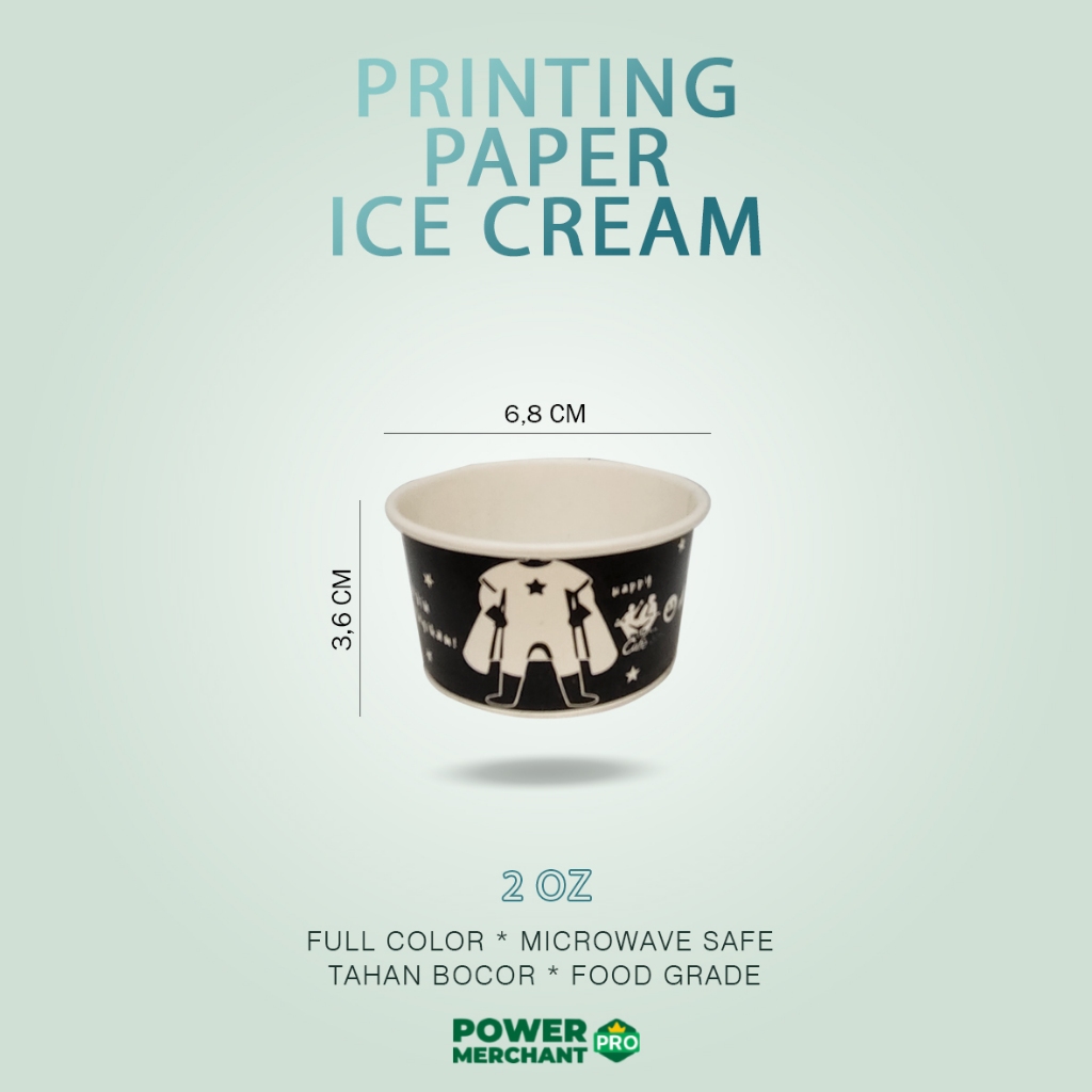 WONDERCUP || CUSTOM PRINTING PAPER CUP ICE CREAM 2 OZ / 4 OZ / 5 OZ / 6 OZ / 8,5 OZ / 10 OZ / 12 OZ 