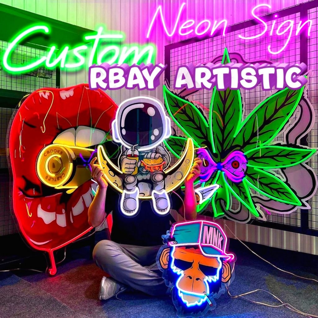 Lampu Neonflex LED Tulisan Custom Nama Hiasan Dekorasi Dinding Cafe Kamar