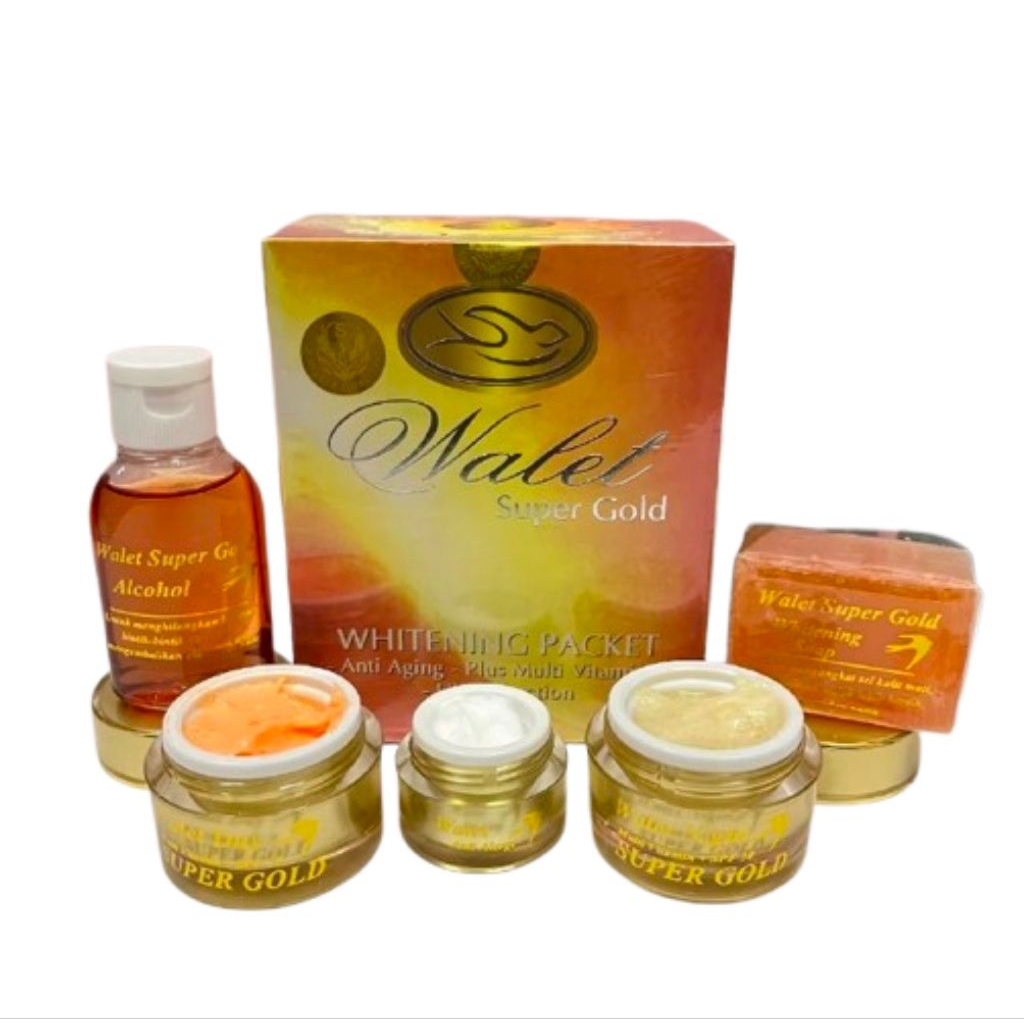 Paket Cream Walet Super Gold 5in1 Pot Kaca Original - Paket Cream Walet Gold
