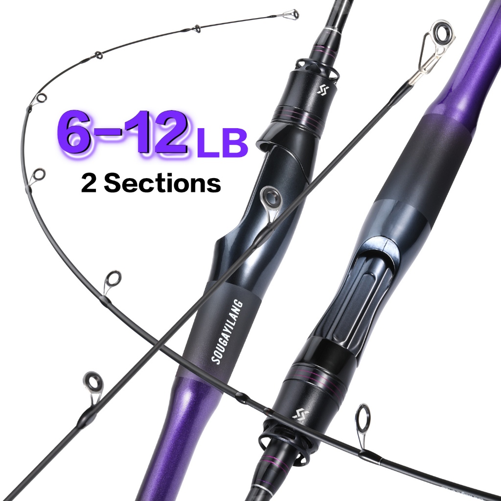 Sougayilang Joran Pancing 180-210cm 6-12LB Portabel 2 Bagian UL Carbon Pancingan
