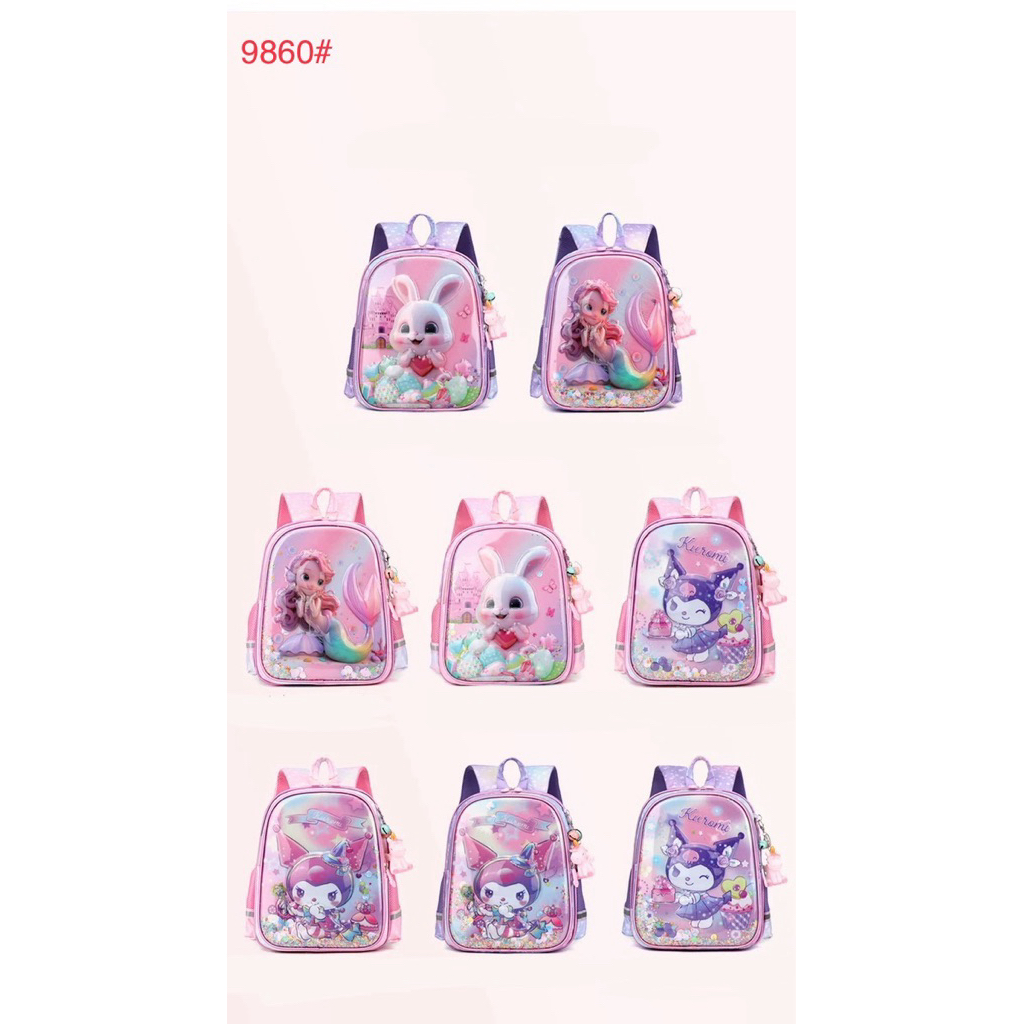 TAS SEKOLAH RANSEL ANAK TK SD ANAK CEWEK WATERPROOF IMPORT RANSEL ANAK KOREA MOTIF TIMBUL