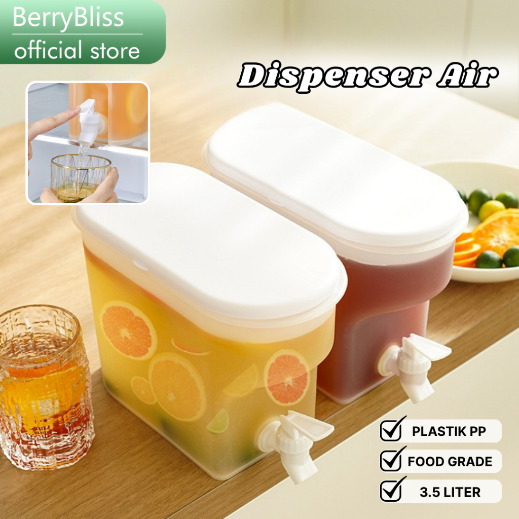 Berrybliss - Dispenser Air Minum Jus Plastik 3.5L Tempat Air Minum Bucket Mini Juice Kulkas Portable