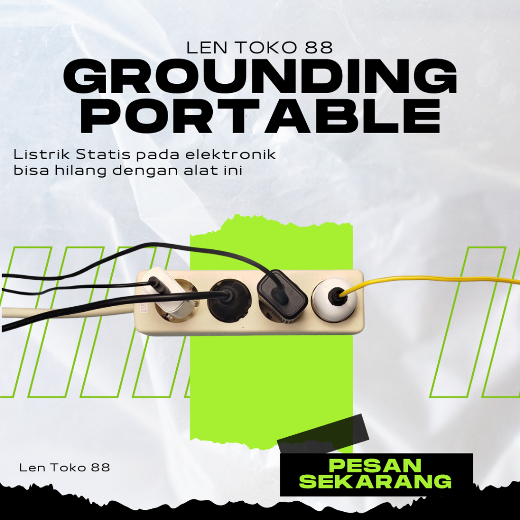 Grounding Portabel ke Tembok menghilangkan listrik statis / Grounding Portabel Tembok Paku