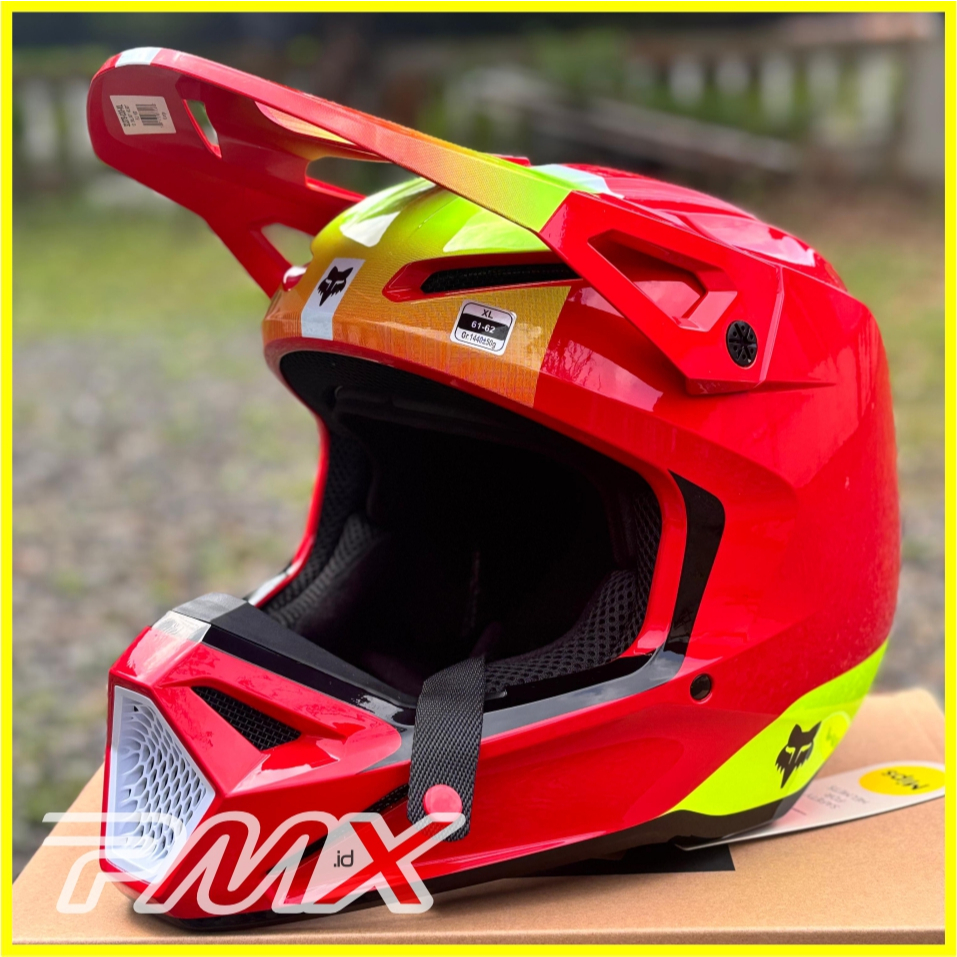 Fox V1 Ballast Helmet Flo Red Original Helm Motocross Trail