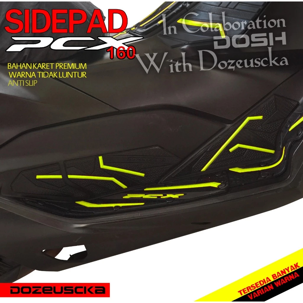 Sidepad Pcx 160 Bahan Karet Premium Warna Tidak Luntur Anti Slip / Sidepad Pcx 160