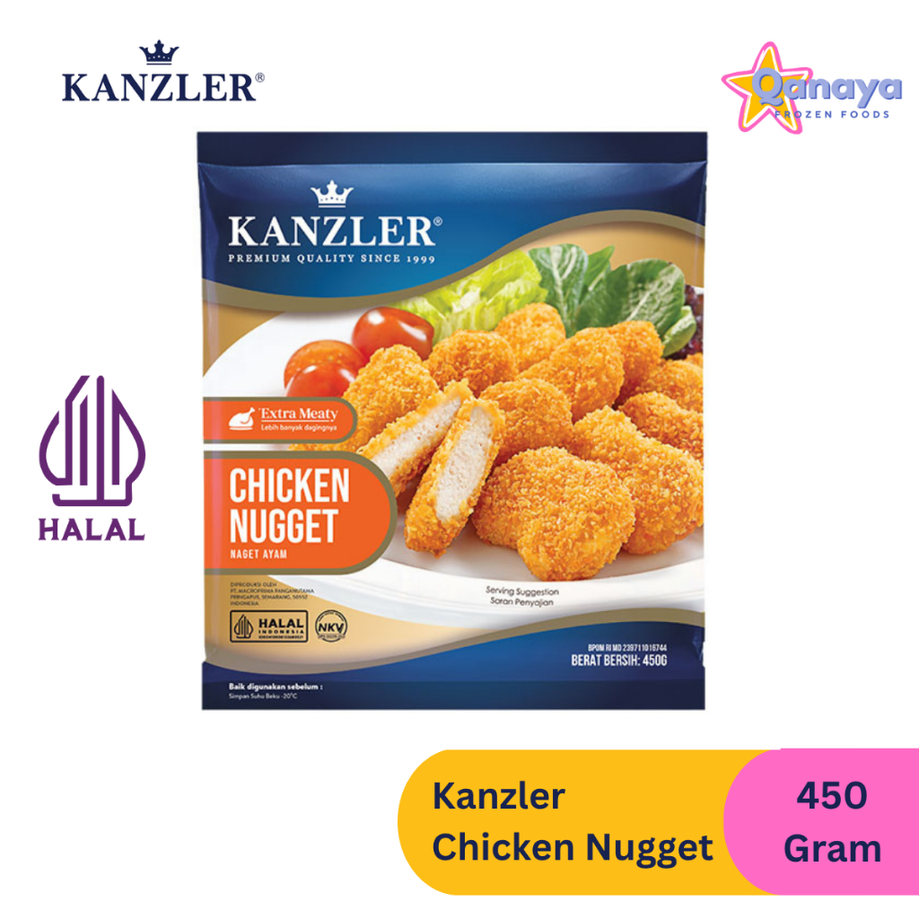 

Kanzler Chicken Nugget (450 Gram) Nugget Premium dengan Daging Ayam Pilihan Frozen Food