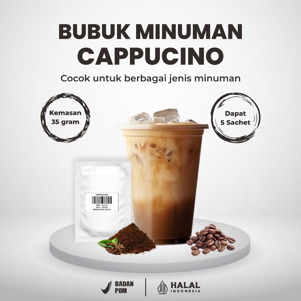 

Jafa Powder - Bubuk Minuman Rasa Cappuccino 700 Gram - Bubuk Minuman Premium Rasa Cappuccino - Halal & BPOM