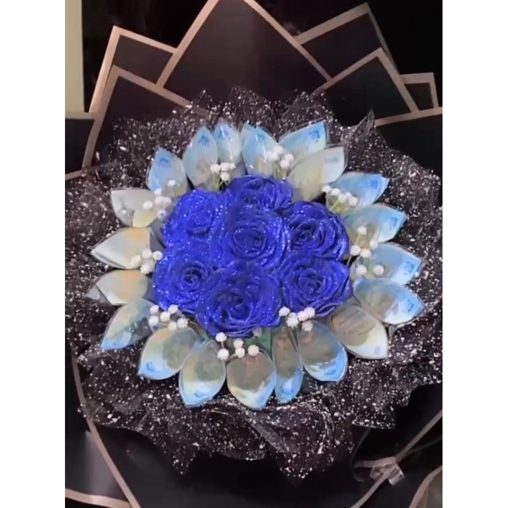 money bouquet flower satin