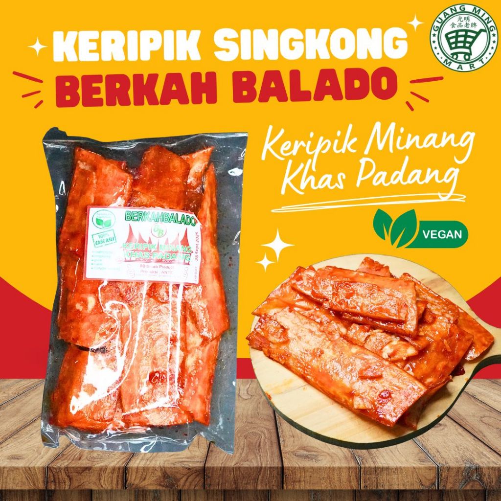 

Keripik Singkong Berkah Balado Keripik Minang Khas Padang Tanpa Bawang Vegan Vegetarian