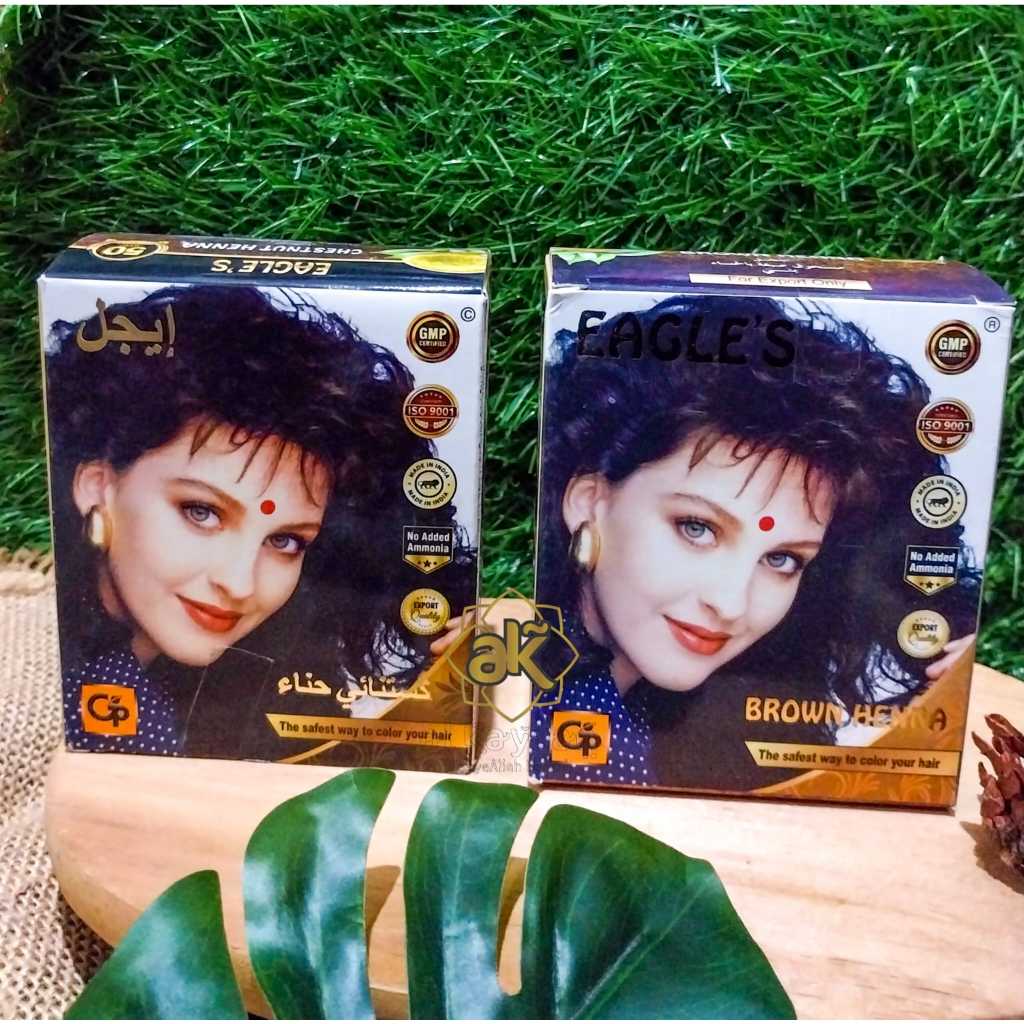 PEWARNA RAMBUT ALAMI EAGLE'S  WARNA CHESNUT/ BROWN HENNA HALAL