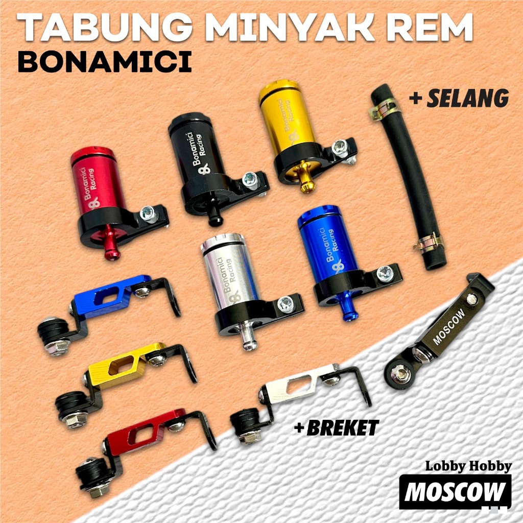 PAKET TABUNG MINYAK bonamici + BREKET tabung PNP UNIVERSAL UNTUK SEMUA MOTOR MATIC BEBEK KOPLING YAM