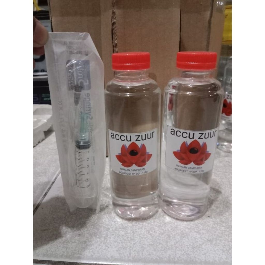 Air aki kering 250ml premium untuk menambah air aki kering free suntikan